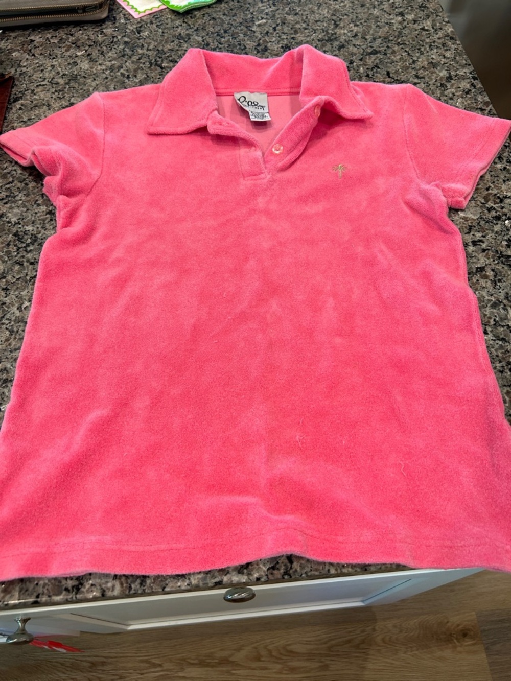 Lilly Pulitzer Pink Terry Polo Top
